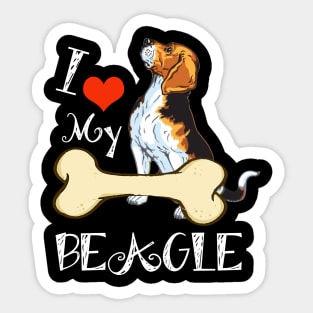 Beagle T-Shirt - I Love My Beagle Sticker